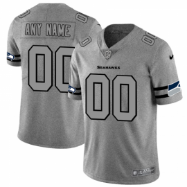 Seattle Seahawks Custom Mens Nike Gray Gridiron II Vapor Untouchable Limited NFL Jersey