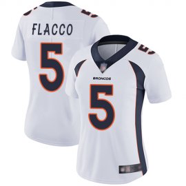 Nike Denver Broncos #5 Joe Flacco White Womens Stitched NFL Vapor Untouchable Limited Jersey