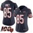 Nike Chicago Bears #85 Cole Kmet Navy Blue Team Color Womens Stitched NFL 100th Season Vapor Untouchable Limited Jersey