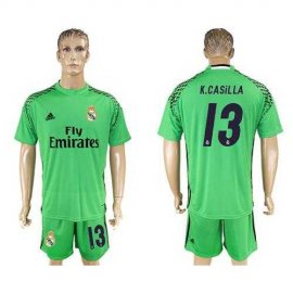 Real Madrid #13 K.Casilla Green Goalkeeper Soccer Club Jersey
