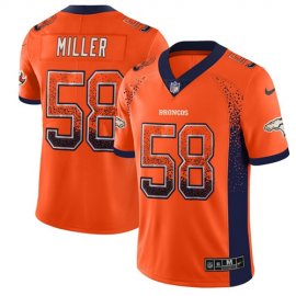 Nike Denver Broncos #58 Von Miller Orange Team Color Mens Stitched NFL Limited Rush Drift Fashion Jersey