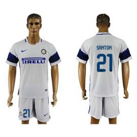 Inter Milan #21 Santon White Away Soccer Club Jersey