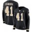 Nike New Orleans Saints #41 Alvin Kamara Black Team Color Womens Stitched NFL Limited Therma Long Sleeve Jersey