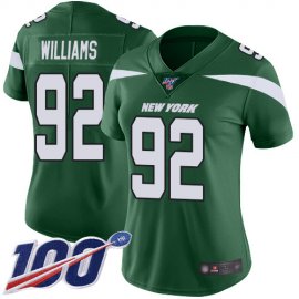 Nike New York Jets #92 Leonard Williams Green Team Color Womens Stitched NFL 100th Season Vapor Limited Jersey