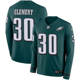 Nike Philadelphia Eagles #30 Corey Clement Midnight Green Team Color Mens Stitched NFL Limited Therma Long Sleeve Jersey