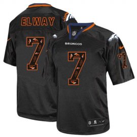 Nike Denver Broncos #7 John Elway New Lights Out Black Mens Stitched NFL Elite Jersey