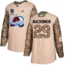 Adidas Colorado Avalanche #29 Nathan MacKinnon Camo Authentic Youth 2022 Stanley Cup Champions Veterans Day Stitched NHL Jersey Youth