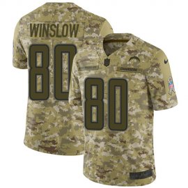 Nike Los Angeles Chargers #80 Kellen Winslow Camo Mens Stitched NFL Limited 2018 Salute To Service Jersey