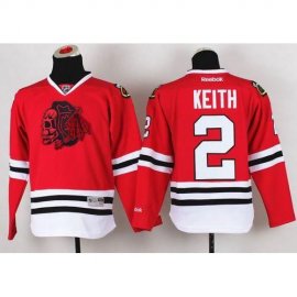 Chicago Blackhawks #2 Duncan Keith Red(Red Skull) Stitched Youth NHL Jersey