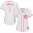 Detroit Tigers #3 Ian Kinsler White/Pink Fashion Womens Stitched MLB Jersey