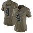 Nike Las Vegas Raiders #4 Derek Carr Olive Womens Stitched NFL Limited 2017 Salute to Service Jersey