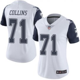 Nike Dallas Cowboys #71 Lael Collins White Womens Stitched NFL Limited Rush Jersey