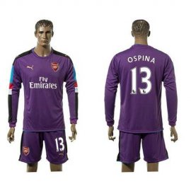 Arsenal #13 Ospina Purple Goalkeeper Long Sleeves Soccer Club Jersey