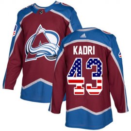 Adidas Colorado Avalanche #43 Nazem Kadri Burgundy Home Authentic USA Flag Stitched NHL Jersey