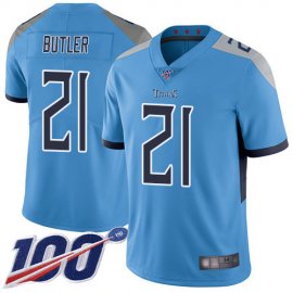 Nike Tennessee Titans #21 Malcolm Butler Light Blue Alternate Mens Stitched NFL 100th Season Vapor Limited Jersey