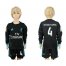 Real Madrid #4 Sergio Ramos Sec Away Long Sleeves Kid Soccer Club Jersey