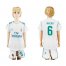 Real Madrid #6 Nacho White Home Kid Soccer Club Jersey