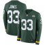 Nike Green Bay Packers #33 Aaron Jones Green Team Color Mens Stitched NFL Limited Therma Long Sleeve Jersey