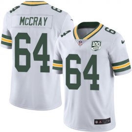 Nike Green Bay Packers #64 Justin McCray White Mens 100th Season Stitched NFL Vapor Untouchable Limited Jersey