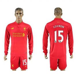 Liverpool #15 Lovren Home Long Sleeves Soccer Club Jersey