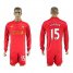 Liverpool #15 Lovren Home Long Sleeves Soccer Club Jersey