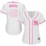 New York Yankees #42 Mariano Rivera White/Pink Fashion Womens Stitched MLB Jersey