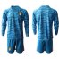Belgium Blank Blue Long Sleeves Goalkeeper Soccer Country Jersey