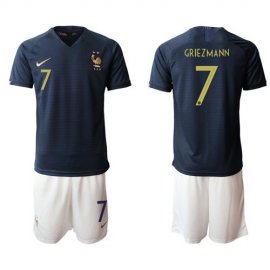 France #7 Griezmann Home Soccer Country Jersey