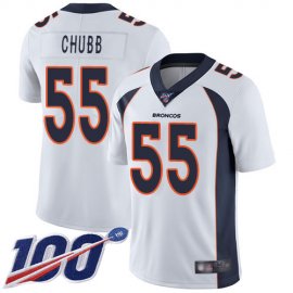 Nike Denver Broncos #55 Bradley Chubb White Mens Stitched NFL 100th Season Vapor Limited Jersey