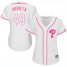 Philadelphia Phillies #49 Jake Arrieta White/Pink Fashion Womens Stitched MLB Jersey
