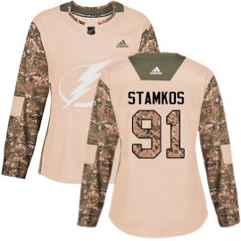 Adidas Tampa Bay Lightning #91 Steven Stamkos Camo Authentic 2017 Veterans Day Womens Stitched NHL Jersey