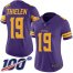Nike Minnesota Vikings #19 Adam Thielen Purple Womens Stitched NFL Limited Rush 100th Season Jersey