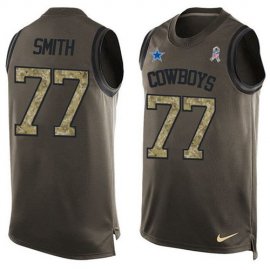 Nike Dallas Cowboys #77 Tyron Smith Green Mens Stitched NFL Limited Salute To Service Tank Top Jersey