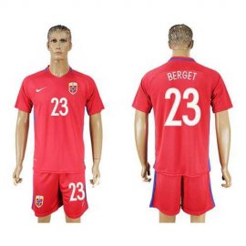 Norway #23 Berget Home Soccer Country Jersey