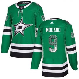 Adidas Dallas Stars #9 Mike Modano Green Home Authentic Drift Fashion Stitched NHL Jersey