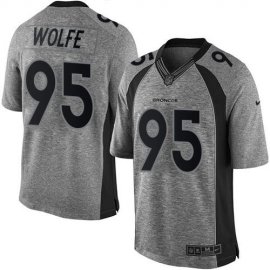 Nike Denver Broncos #95 Derek Wolfe Gray Mens Stitched NFL Limited Gridiron Gray Jersey