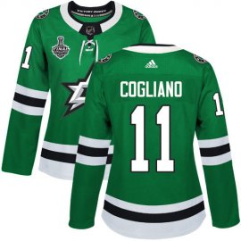Adidas Dallas Stars #11 Andrew Cogliano Green Home Authentic Womens 2020 Stanley Cup Final Stitched NHL Jersey