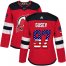 Adidas New Jersey Devils #97 Nikita Gusev Red Home Authentic USA Flag Womens Stitched NHL Jersey