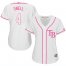 Tampa Bay Rays #4 Blake Snell White/Pink Fashion Womens Stitched MLB Jersey
