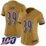 Nike Baltimore Ravens #39 Brandon Carr Gold Womens Stitched NFL Limited Inverted Legend 100th Season Jersey