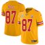 Nike Kansas City Chiefs #87 Travis Kelce Gold Mens Super Bowl LV Bound Stitched NFL Limited Inverted Legend Jersey
