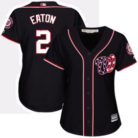 Washington Nationals #2 Adam Eaton Navy Blue Alternate Womens Stitched MLB Jersey