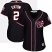 Washington Nationals #2 Adam Eaton Navy Blue Alternate Womens Stitched MLB Jersey