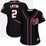 Washington Nationals #2 Adam Eaton Navy Blue Alternate Womens Stitched MLB Jersey