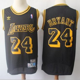 Lakers #24 Kobe Bryant Black Throwback Stitched NBA Jersey