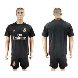 Real Madrid Blank Black Goalkeeper Soccer Club Jersey