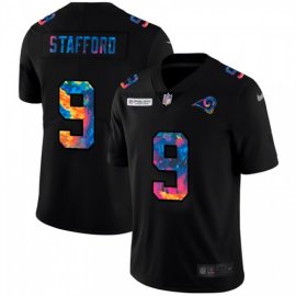 Los Angeles Rams #9 Matthew Stafford Mens Nike Multi-Color Black 2020 NFL Crucial Catch Vapor Untouchable Limited Jersey