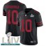 Nike San Francisco 49ers #10 Jimmy Garoppolo Black Super Bowl LIV 2020 Alternate Mens Stitched NFL Vapor Untouchable Limited Jersey