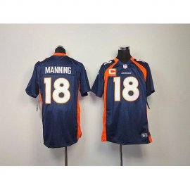 Nike Denver Broncos #18 Peyton Manning Blue Alternate With C Patch Youth Stitched NFL Elite Jersey
