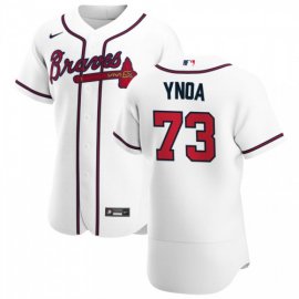 Atlanta Braves #73 Huascar Ynoa Mens Nike White Home 2020 Authentic Player MLB Jersey